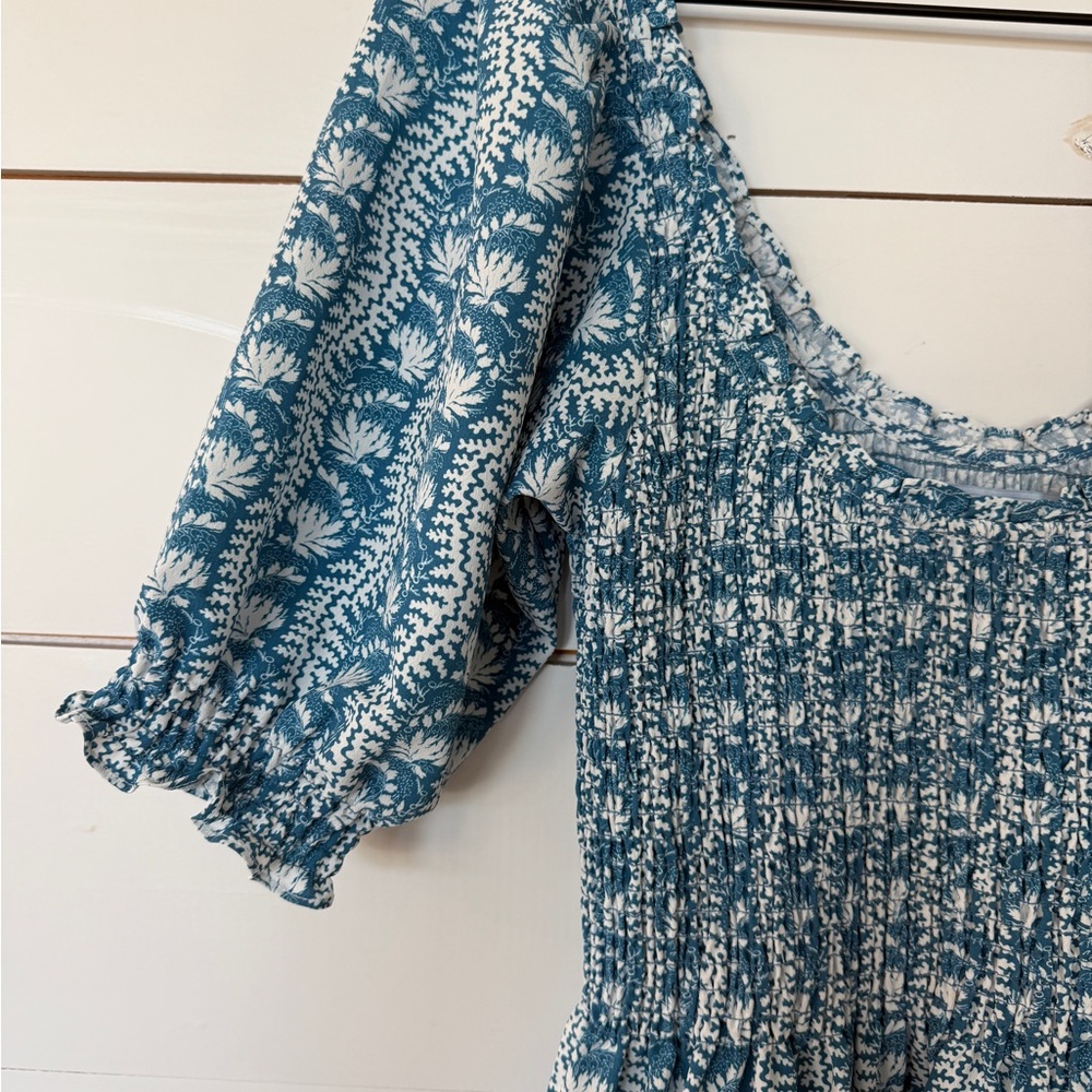 Blue Patterned Women's Dress - Picture 2 of 5